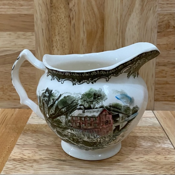 Vintage Johnson Bros The Friendly Village Sugar Bowl (No Lid) & Creamer Set - Picture 5 of 14